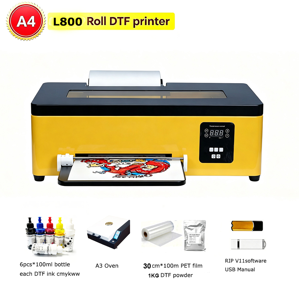 Commercial Digital Printing - Impresora DTF A4 mejorada con cortador