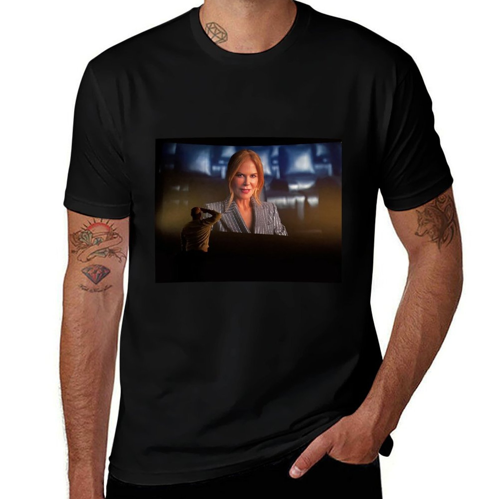 Commercial Shirt Printing - hombre saludando a Nicole Kidman, camiseta