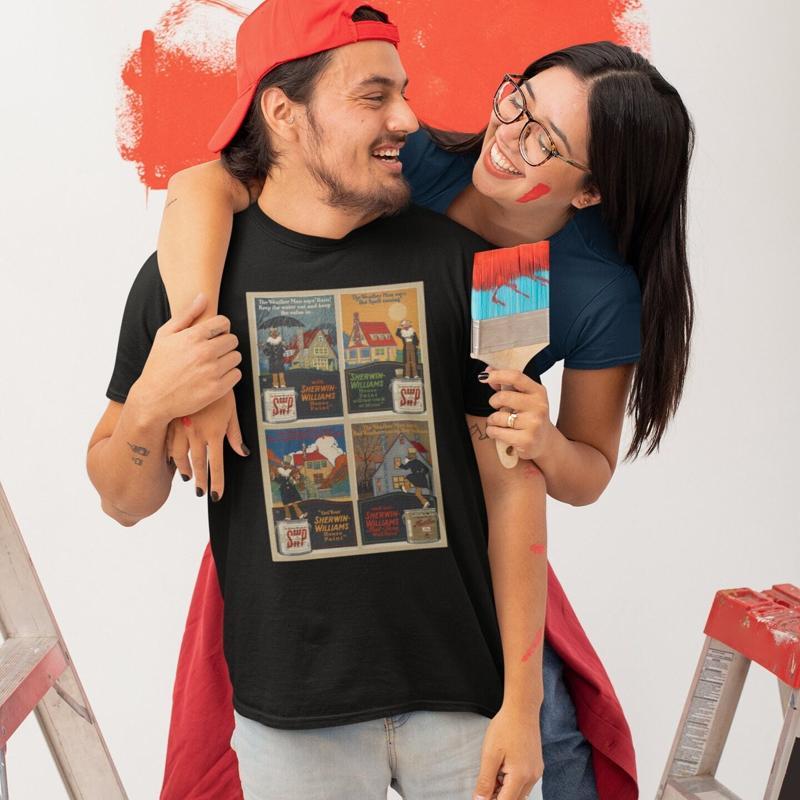 Commercial Shirt Printing - Camiseta con diseño de póster vintage,